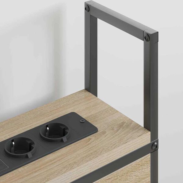 vidaXL Opberghoofdbord met Oplaadstation met plank Sonoma eiken 135 cm