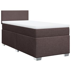 vidaXL Boxspring met matras stof donkerbruin 90x200 cm