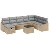 vidaXL Tuin Sofa Set met kussen 9 pcs Beige Poly riet