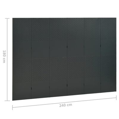 vidaXL Kamerschermen 2 st met 6 panelen 240x180 cm staal antraciet