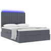 vidaXL Opbergbed met LED met matras Donkergrijs 140 x 190 cm Fluweel