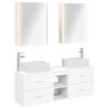 vidaXL Badkamermeubelset 5 pcs Wit Bewerkt hout en glas