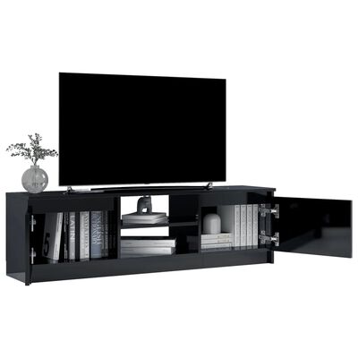 vidaXL Tv-meubel 120x30x35,5 cm spaanplaat hoogglans zwart