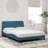 vidaXL Bedframe met LED zonder matras fluweel blauw 120x200 cm