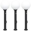 vidaXL Bolderverlichting met sensor en stopcontact 3 stuks 80 cm zwart IP44