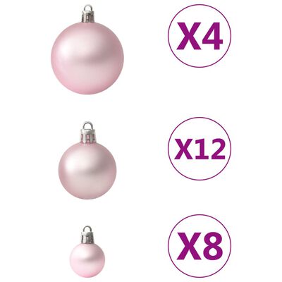 vidaXL 100-delige Kerstballenset roze