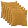 vidaXL Kussensloop 6 pcs HEERLEN Geel 35 x 35 cm Microfiber Fleece