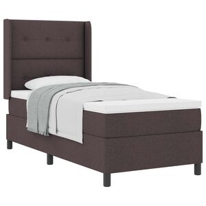 vidaXL Boxspringbed met matras Donkerbruin 200 x 90 cm Stof
