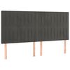 vidaXL Hoofdbord donkergrijs 200x5x118/128 cm Fluweel