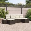 vidaXL Tuin Sofa Set met kussen met opslag 6 pcs Bruin poly rattan