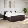vidaXL Boxspring met matras stof donkerbruin 200x200 cm