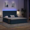vidaXL Opbergbed met LED met matras Blauw 160 x 200 cm Polyester