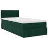 vidaXL Ottoman bed met matras 100x200 cm fluweel donkergroen