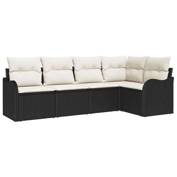 vidaXL Tuin Sofa Set Zwart poly rattan