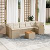 vidaXL 8-delige Loungeset met kussens poly rattan beige