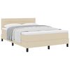 vidaXL Boxspringbed met kussen met hoofdeinde Cr&egrave;me 140 x 190 cm Stof