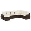 vidaXL 8-delige Loungeset met kussens poly rattan bruin