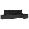 vidaXL Bankstel met kussen 6 pcs poly rattan