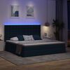 vidaXL Opbergbed met LED met matras Blauw 200 x 200 cm Polyester