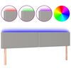 vidaXL Hoofdbord LED 160x5x78/88 cm stof lichtgrijs