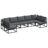 vidaXL Tuinbankenset 7 st Zwart Aluminium