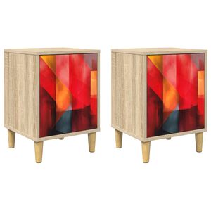 vidaXL Nachtkastje HEESCH 2 st Sonoma Eiken 36 x 33 x 50 cm