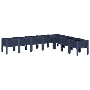 vidaXL Plantenbak met poten 200x160x42 cm polypropeen blauwgrijs