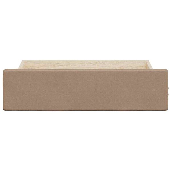 vidaXL Bedlades 2 st bewerkt hout en kunstleer cappuccinokleurig