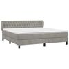 vidaXL Boxspring met matras fluweel lichtgrijs 160x200 cm