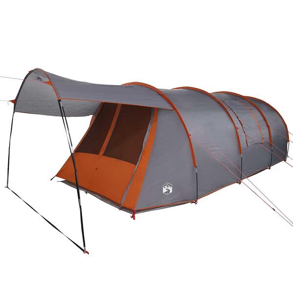 vidaXL Tunneltent met dak Grijs en Oranje 740 x 370 x 220 cm