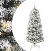 vidaXL Kunstmatige Inklapbare Kerstboom Groen en Wit 150 cm