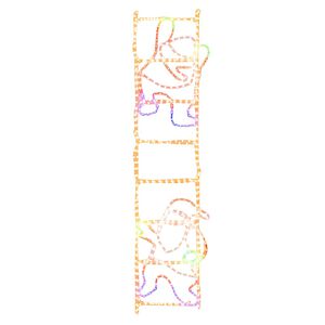 vidaXL Kerstfiguur kerstman op ladder opvouwbaar 552 LED's 50x200 cm