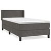 vidaXL Boxspring met matras fluweel donkergrijs 90x200 cm