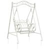 vidaXL Schommelbank Staal 113 x 121,5 x 168 cm Antiek wit