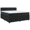 vidaXL Boxspringbed met matras Zwart 140 x 190 cm Fluweel