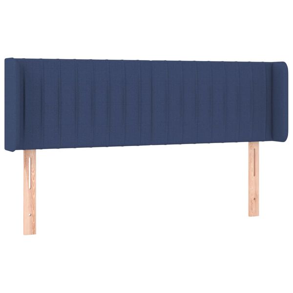 vidaXL Hoofdbord met randen 147x16x78/88 cm stof blauw