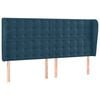 vidaXL Hoofdbord met randen 163x23x118/128 cm fluweel donkerblauw