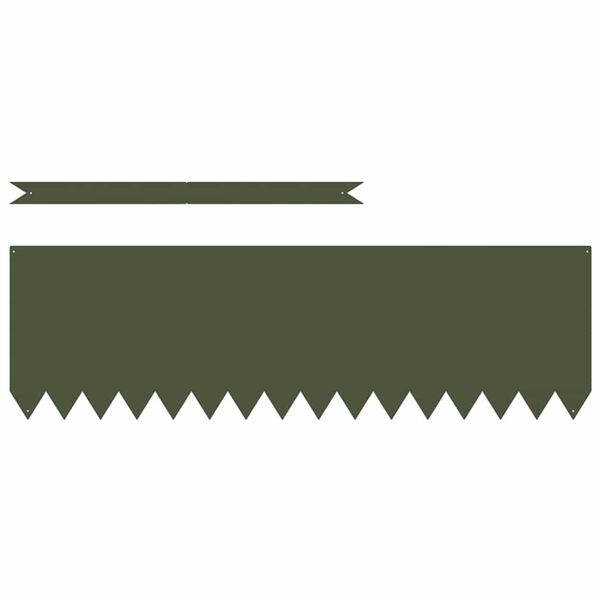 vidaXL Tuinrand 10 pcs Olijf Groen 100 x 0.05 x 20 cm