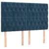 vidaXL Boxspring met matras fluweel donkerblauw 140x200 cm