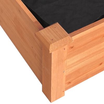 vidaXL Plantenbak verhoogd met voering 120x120x25 cm vurenhout bruin