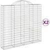 vidaXL Schanskorven 2 st gewelfd 200x50x180/200 cm ijzer