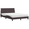 vidaXL Bed met matras "Hanko" stof donkerbruin 140x190 cm