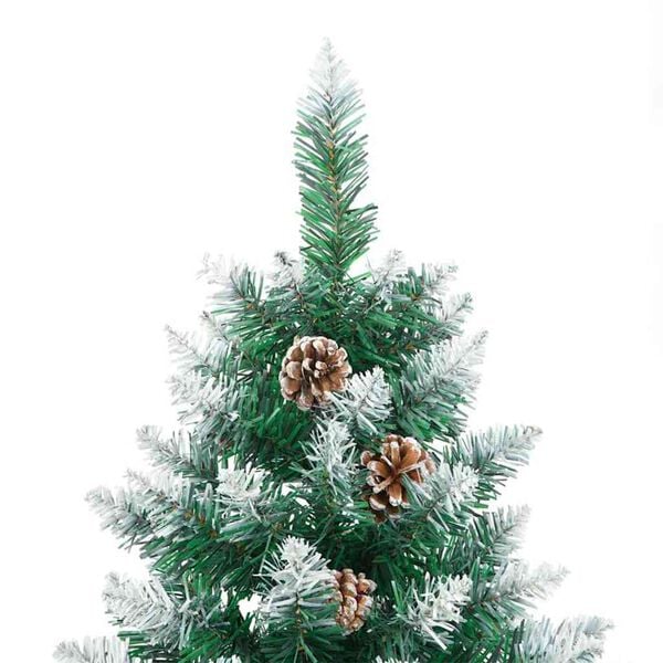 vidaXL Slanke Kerstboom Groen 180 cm PVC en massief dennenhout