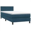 vidaXL Boxspring met matras fluweel donkerblauw 80x210 cm