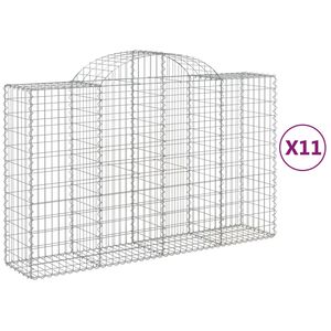 vidaXL Schanskorven 11 st gewelfd 200x50x120/140 cm ijzer