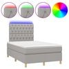 vidaXL Boxspring met matras en LED stof lichtgrijs 120x190 cm