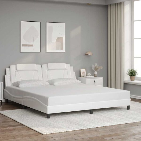 vidaXL Bedframe "Viana" zonder matras kunstleer wit 180x200 cm
