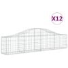 vidaXL Schanskorven 12 st gewelfd 200x30x40/60 cm gegalvaniseerd ijzer