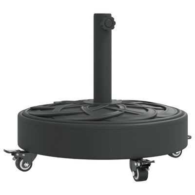 vidaXL Parasolvoet met wielen voor stok van Ø38 / 48 mm 27 kg rond