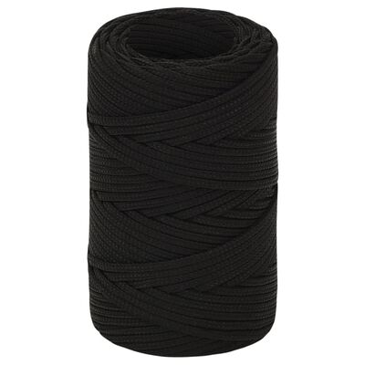 vidaXL Werktouw 2 mm 250 m polyester zwart